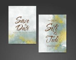 Wedding invitation with abstract watercolor background vector