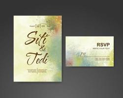 Wedding invitation with abstract watercolor background vector