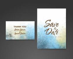 Wedding invitation with abstract watercolor background vector