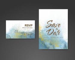 Wedding invitation with abstract watercolor background vector