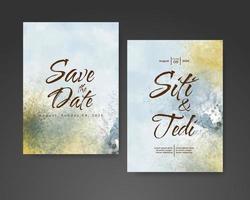 Wedding invitation with abstract watercolor background vector