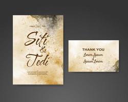 Wedding invitation with abstract watercolor background vector