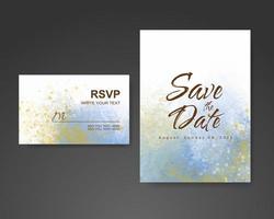 Wedding invitation with abstract watercolor background vector