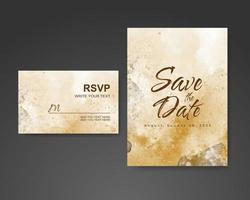 Wedding invitation with abstract watercolor background vector