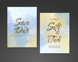 Wedding invitation with abstract watercolor background vector