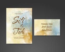 Wedding invitation with abstract watercolor background vector