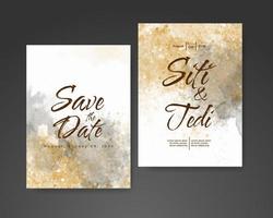 Wedding invitation with abstract watercolor background vector