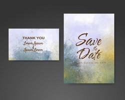 Wedding invitation with abstract watercolor background vector