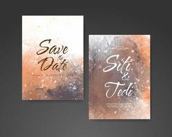 Wedding invitation with abstract watercolor background vector