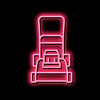 lawn mower equipment neon glow icon illustration vector