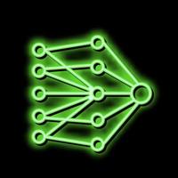 single layer neural network neon glow icon illustration vector