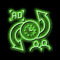 advertise to buyers clients converter neon glow icon illustration vector