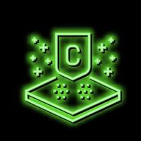 chemical treatment fabrics properties neon glow icon illustration vector