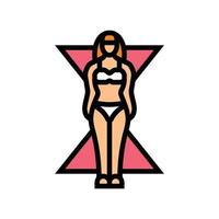 hourglass female body type color icon vector illustration