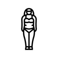 endomorph female body type line icon vector illustration