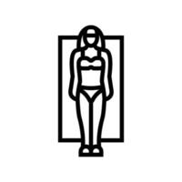 rectangle female body type line icon vector illustration