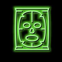 facial mask beauty accessory neon glow icon illustration vector