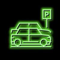 street parking neon glow icon illustration vector