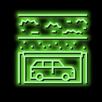 underground parking neon glow icon illustration vector