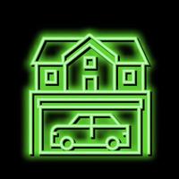 house parking neon glow icon illustration vector