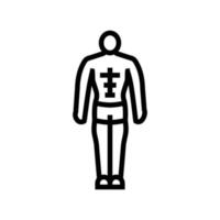mesomorfo masculino cuerpo tipo línea icono vector ilustración