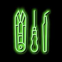 tool set jewellery neon glow icon illustration vector