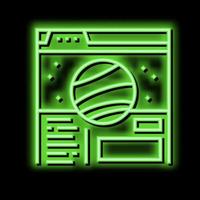 web site planetarium neon glow icon illustration vector