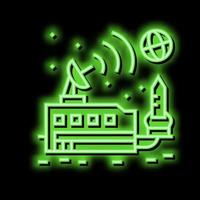 space base sending signal on earth neon glow icon illustration vector
