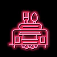 street food trailer neon glow icon illustration vector