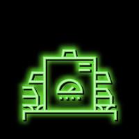 manufacturing conveyor aluminium neon glow icon illustration vector