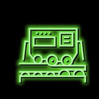 transportation aluminium production neon glow icon illustration vector