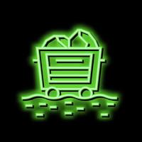mining booty aluminium production neon glow icon illustration vector