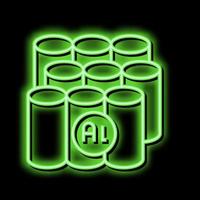 product of aluminium production neon glow icon illustration vector