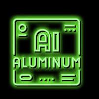 aluminium chemical material neon glow icon illustration vector