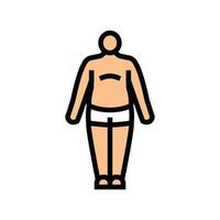 endomorfo masculino cuerpo tipo color icono vector ilustración
