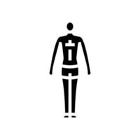 ectomorfo masculino cuerpo tipo glifo icono vector ilustración