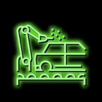 welding car conveyor neon glow icon illustration vector