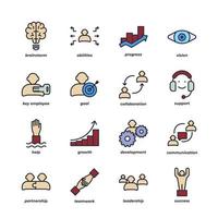 teamwork set icon, isolated teamwork set sign icon, icon color editable. vector illustration