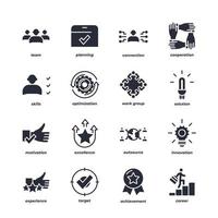 teamwork set icon, isolated teamwork set sign icon, icon color editable. vector illustration