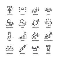 teamwork set icon, isolated teamwork set sign icon, icon color editable. vector illustration