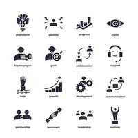 teamwork set icon, isolated teamwork set sign icon, icon color editable. vector illustration