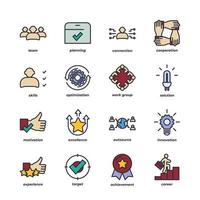 teamwork set icon, isolated teamwork set sign icon, icon color editable. vector illustration