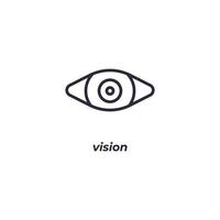 Vector sign vision symbol is isolated on a white background. icon color editable.