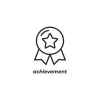 Vector sign achievement symbol is isolated on a white background. icon color editable.