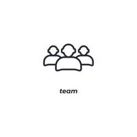 Vector sign team symbol is isolated on a white background. icon color editable.