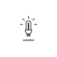 Vector sign solution symbol is isolated on a white background. icon color editable.