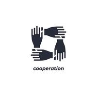 Vector sign cooperation symbol is isolated on a white background. icon color editable.