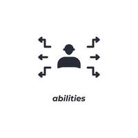 Vector sign abilities symbol is isolated on a white background. icon color editable.