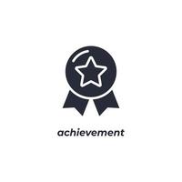 Vector sign achievement symbol is isolated on a white background. icon color editable.