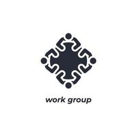 Vector sign work group symbol is isolated on a white background. icon color editable.